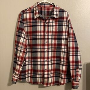 Men's Red, Black & White Flannel (L)